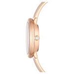 Crystalline Bangle watch Swiss Made, Metal bracelet, Beige, Rose gold-tone finish